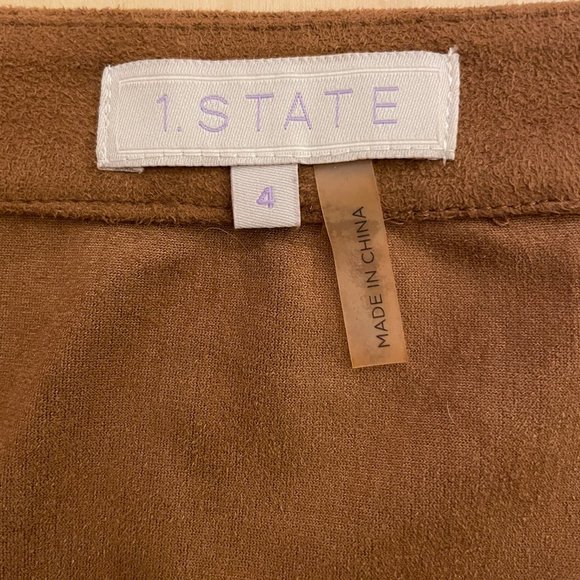1. State Suede High Waisted Skirt in Chestnut - Picture 7 of 7